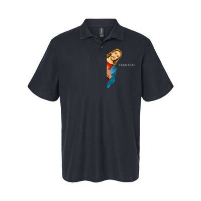 I Saw That Funny Jesus Christian Softstyle Adult Sport Polo