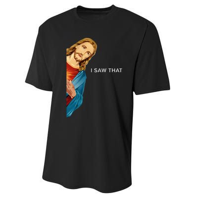 I Saw That Funny Jesus Christian Performance Sprint T-Shirt