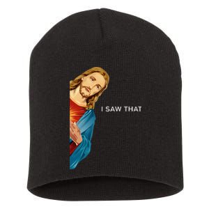 I Saw That Funny Jesus Christian Short Acrylic Beanie