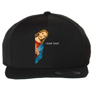 I Saw That Funny Jesus Christian Wool Snapback Cap