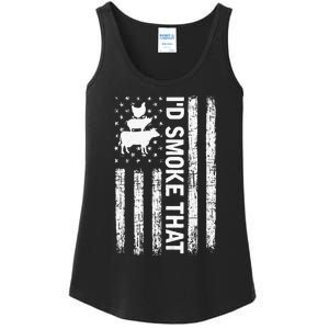 Id Smoke That Smoker Dad Gift Funny Barbecue Retro Grilling Ladies Essential Tank