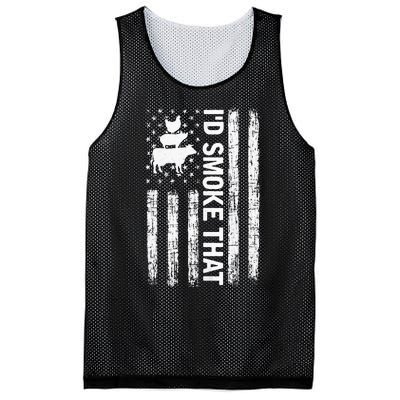 Id Smoke That Smoker Dad Gift Funny Barbecue Retro Grilling Mesh Reversible Basketball Jersey Tank