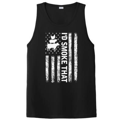 Id Smoke That Smoker Dad Gift Funny Barbecue Retro Grilling PosiCharge Competitor Tank