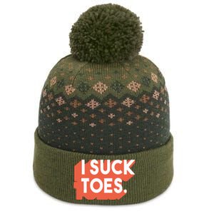 I Suck Toes Text Bdsm Design Sexual Fetish The Baniff Cuffed Pom Beanie