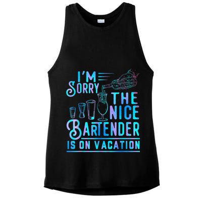 IM Sorry The Nice Bartender Is On Vacation Funny Ladies PosiCharge Tri-Blend Wicking Tank