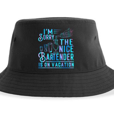 IM Sorry The Nice Bartender Is On Vacation Funny Sustainable Bucket Hat