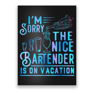 IM Sorry The Nice Bartender Is On Vacation Funny Poster