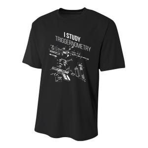 I Study Triggernometry Youth Performance Sprint T-Shirt