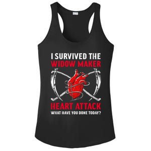 I Survived The Widow Maker Heart Attack Heart Disease Gift Ladies PosiCharge Competitor Racerback Tank