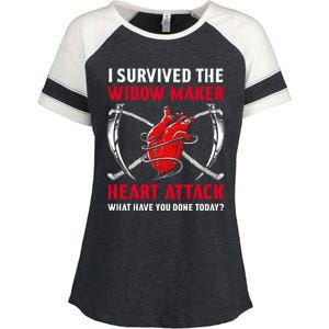 I Survived The Widow Maker Heart Attack Heart Disease Gift Enza Ladies Jersey Colorblock Tee