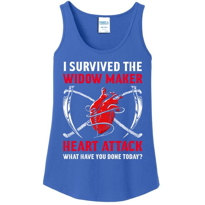 I Survived The Widow Maker Heart Attack Heart Disease Gift Ladies Essential Tank