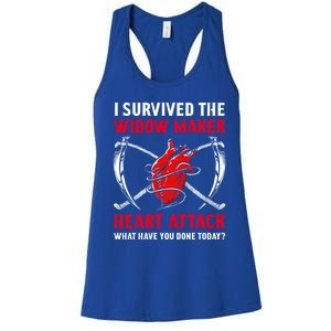 I Survived The Widow Maker Heart Attack Heart Disease Gift Women's Racerback Tank