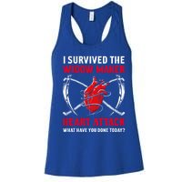 I Survived The Widow Maker Heart Attack Heart Disease Gift Women's Racerback Tank