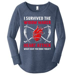 I Survived The Widow Maker Heart Attack Heart Disease Gift Women's Perfect Tri Tunic Long Sleeve Shirt