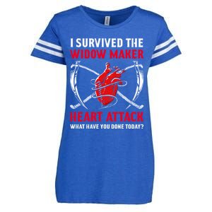 I Survived The Widow Maker Heart Attack Heart Disease Gift Enza Ladies Jersey Football T-Shirt