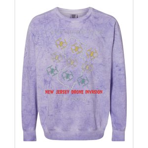 I Survived The New Jersey Drone Invasion Of 2024 Colorblast Crewneck Sweatshirt