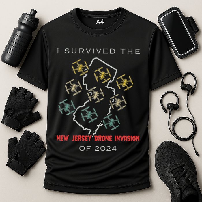 I Survived The New Jersey Drone Invasion Of 2024 Cooling Performance Crew T-Shirt