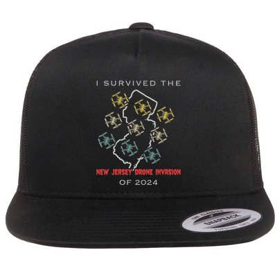 I Survived The New Jersey Drone Invasion Of 2024 Flat Bill Trucker Hat