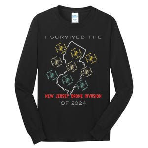 I Survived The New Jersey Drone Invasion Of 2024 Tall Long Sleeve T-Shirt