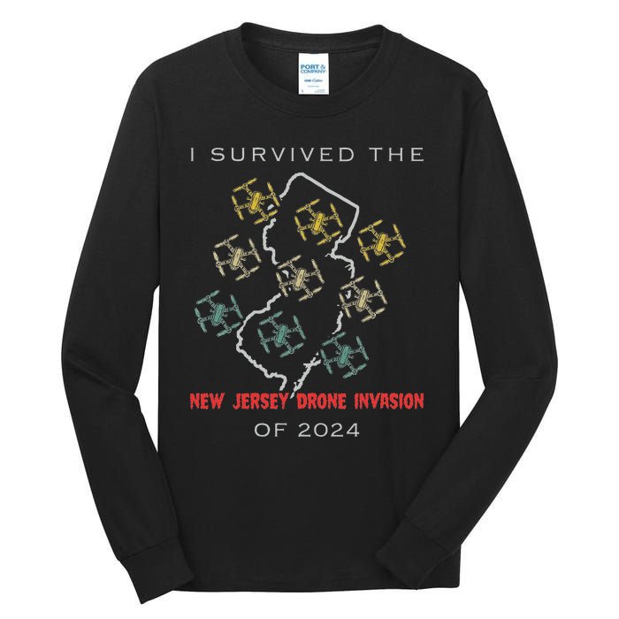 I Survived The New Jersey Drone Invasion Of 2024 Tall Long Sleeve T-Shirt