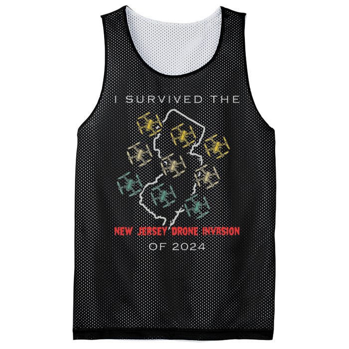 I Survived The New Jersey Drone Invasion Of 2024 Mesh Reversible Basketball Jersey Tank