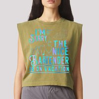 IM Sorry The Nice Bartender Is On Vacation Garment-Dyed Women's Muscle Tee