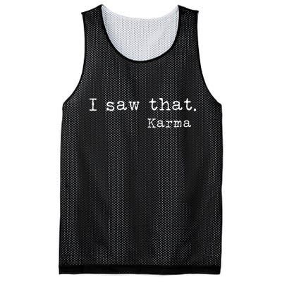 I Saw That Karma Mesh Reversible Basketball Jersey Tank