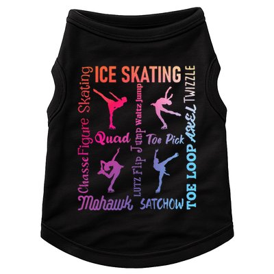 Ice Skating Typography Figure Skater Ice Skates Doggie Tank