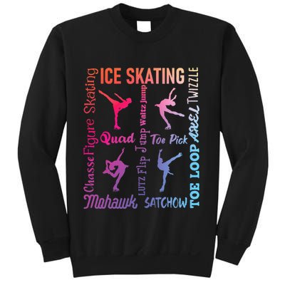 Ice Skating Typography Figure Skater Ice Skates Sweatshirt