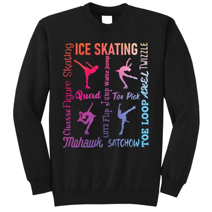 Ice Skating Typography Figure Skater Ice Skates Sweatshirt