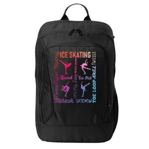 Ice Skating Typography Figure Skater Ice Skates City Backpack