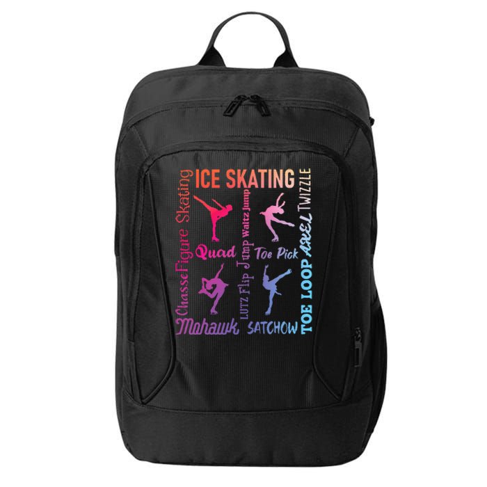 Ice Skating Typography Figure Skater Ice Skates City Backpack