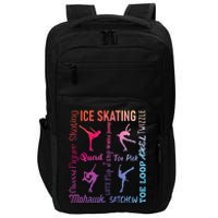 Ice Skating Typography Figure Skater Ice Skates Impact Tech Backpack