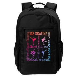 Ice Skating Typography Figure Skater Ice Skates Daily Commute Backpack