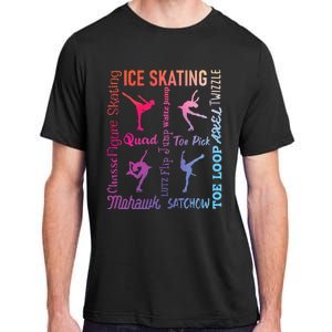 Ice Skating Typography Figure Skater Ice Skates Adult ChromaSoft Performance T-Shirt