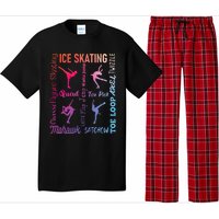 Ice Skating Typography Figure Skater Ice Skates Pajama Set