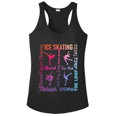 Ice Skating Typography Figure Skater Ice Skates Ladies PosiCharge Competitor Racerback Tank