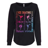 Ice Skating Typography Figure Skater Ice Skates Womens California Wash Sweatshirt