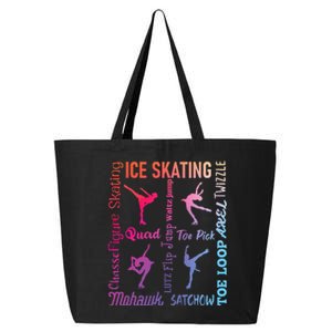 Ice Skating Typography Figure Skater Ice Skates 25L Jumbo Tote