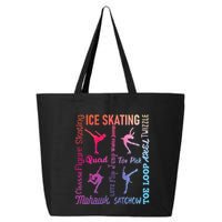 Ice Skating Typography Figure Skater Ice Skates 25L Jumbo Tote
