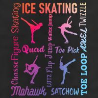 Ice Skating Typography Figure Skater Ice Skates 25L Jumbo Tote