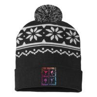 Ice Skating Typography Figure Skater Ice Skates USA-Made Snowflake Beanie