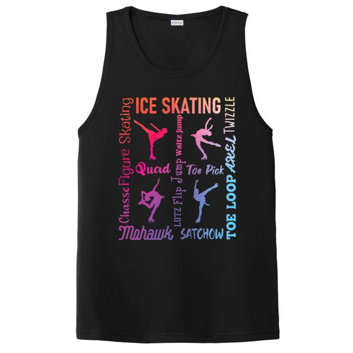 Ice Skating Typography Figure Skater Ice Skates PosiCharge Competitor Tank