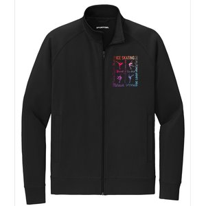 Ice Skating Typography Figure Skater Ice Skates Stretch Full-Zip Cadet Jacket