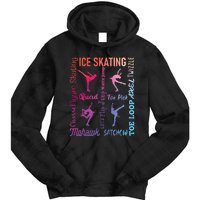 Ice Skating Typography Figure Skater Ice Skates Tie Dye Hoodie