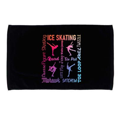 Ice Skating Typography Figure Skater Ice Skates Microfiber Hand Towel