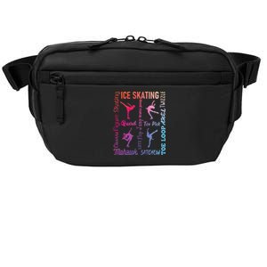 Ice Skating Typography Figure Skater Ice Skates Crossbody Pack