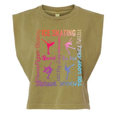 Ice Skating Typography Figure Skater Ice Skates Garment-Dyed Women's Muscle Tee