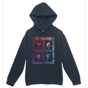 Ice Skating Typography Figure Skater Ice Skates Urban Pullover Hoodie