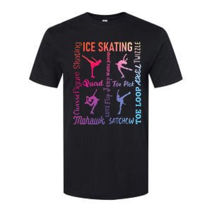 Ice Skating Typography Figure Skater Ice Skates Softstyle CVC T-Shirt